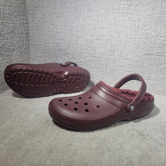Crocs Men's Size US 13 Dark Cherry Classic Slip On Casual Lined Clogs 203591 - Picture 7 of 10